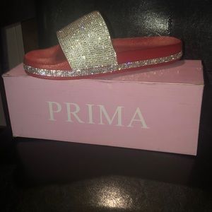 Red bottom bling out slip on sandals🔥💗🤗